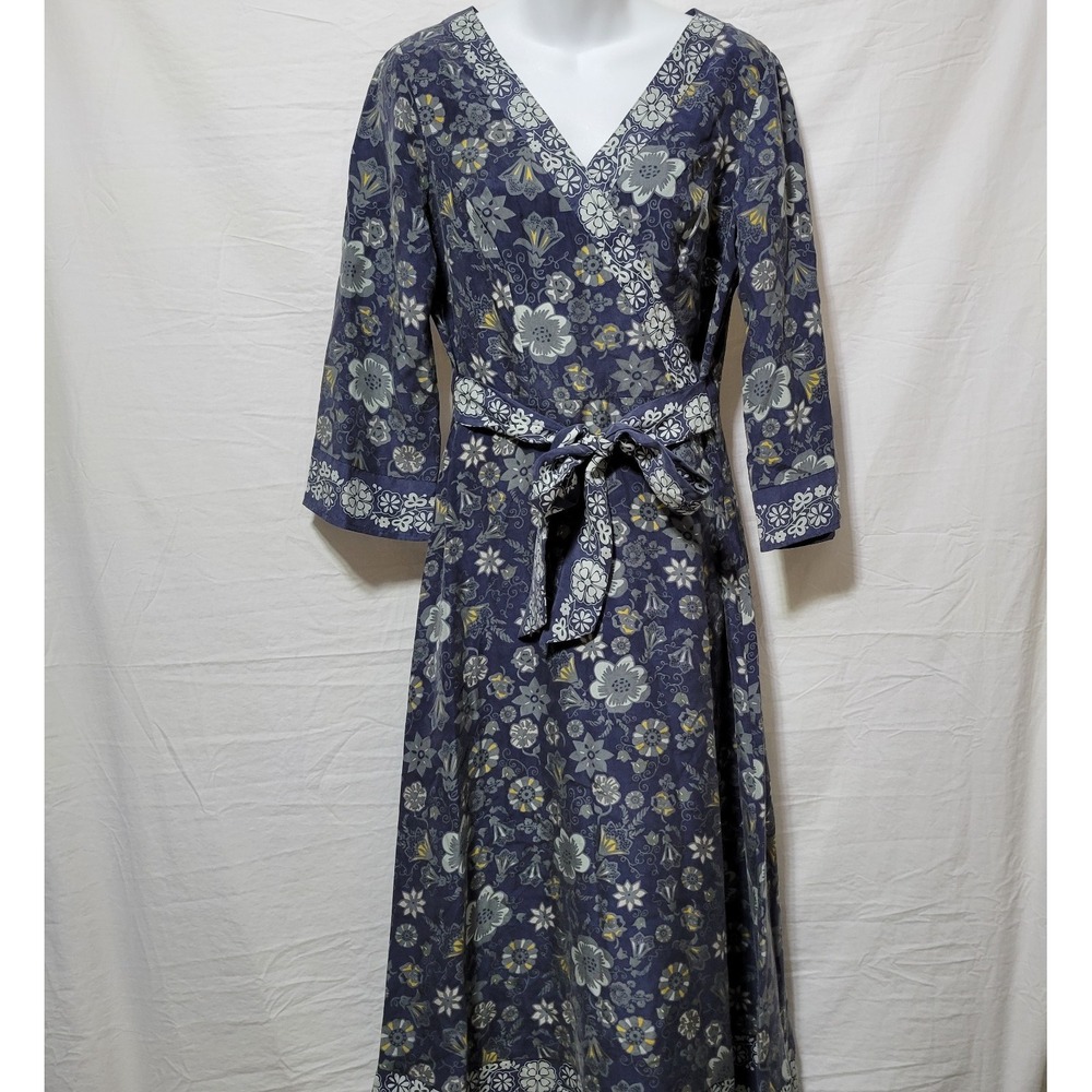 Anthropologie Isabella Bird Floral Retro Kimono Midi Dress 100% Silk Size 6